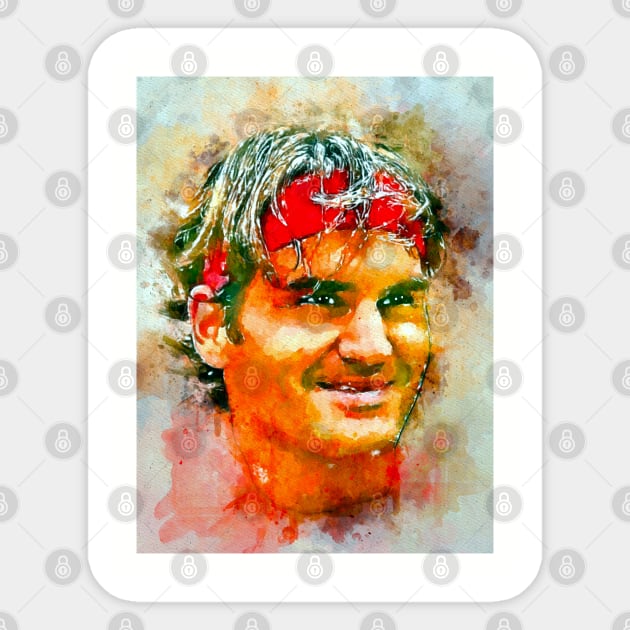 Watercolor Federer Sticker by danieljanda